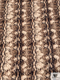 Hazy Snakeskin Printed Stretch Polyester Crepe with Mechanical Stretch - Tan / Beige / Black