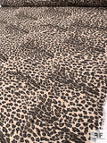 Leopard Printed Polyester Georgette - Nude / Smoky Brown / Black