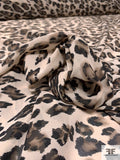 Leopard Printed Polyester Georgette - Nude / Smoky Brown / Black