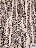 Leopard Printed Satin Striped Polyester Chiffon - Beige / Tan / Black