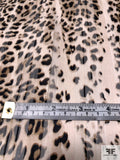 Leopard Printed Satin Striped Polyester Chiffon - Beige / Tan / Black