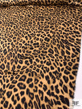 Leopard Printed Polyester Charmeuse - Golden Brown / Black