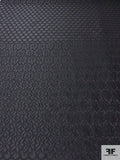 Italian Floral and Hexagon Textured Brocade Panel - Black