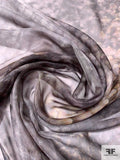 Italian Hazy Animal Pattern Printed Fine Silk Chiffon - Earthy Greys