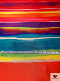 Made in Spain Painterly Strokes Printed Polyester Mikado - Multicolor