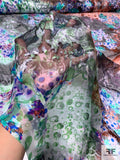 Dreamy Floral Printed Burnout Silk Chiffon - Multicolor