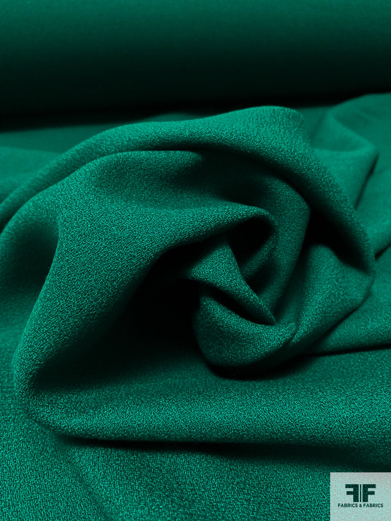 Solid Wool Crepe - Dark Emerald Green 