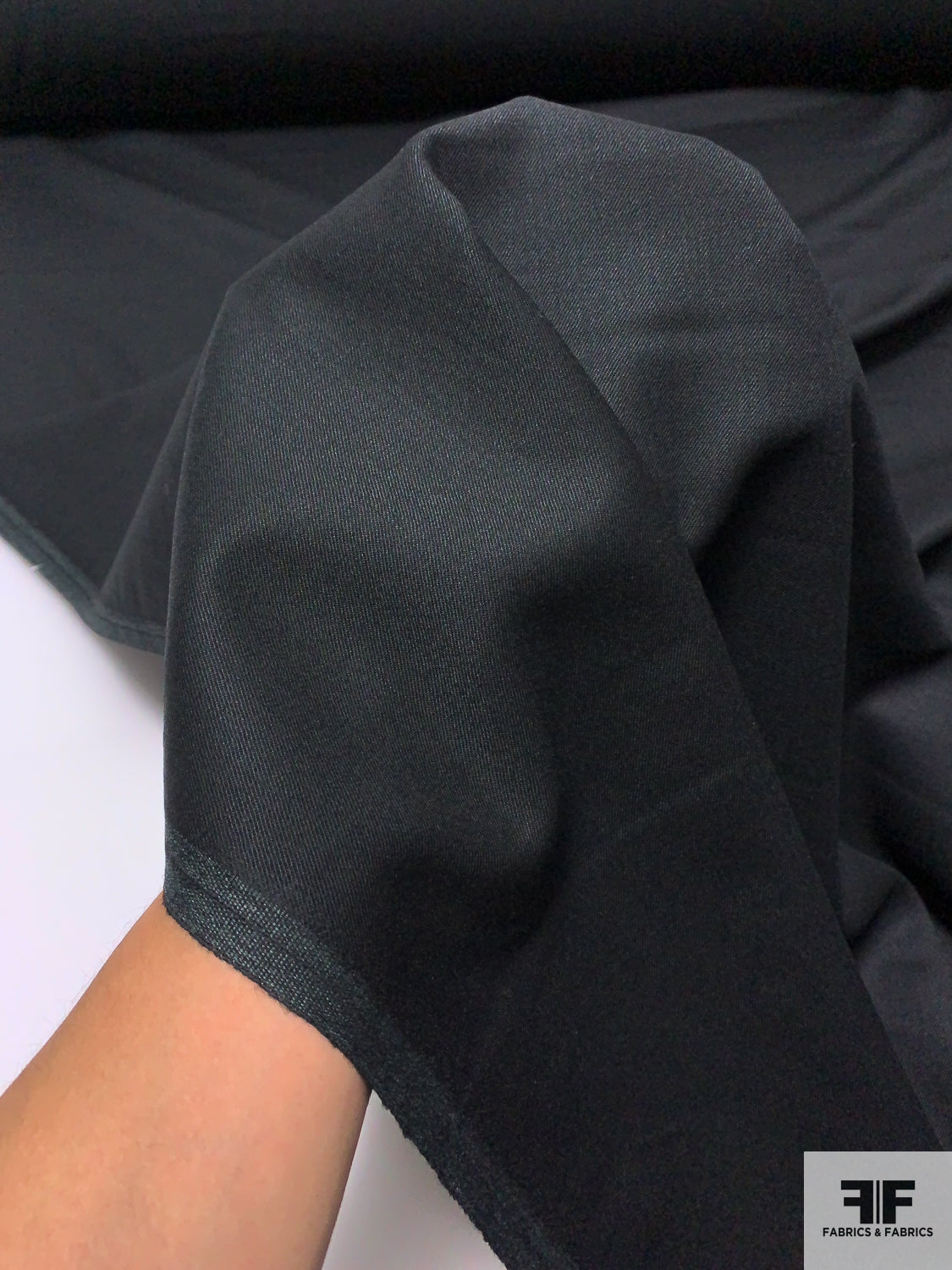 Solid Wool Gabardine Suiting - Black | FABRICS & FABRICS – Fabrics ...