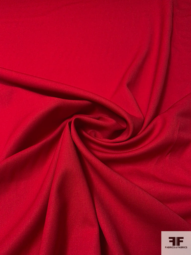 Solid Wool Gabardine Suiting - Rich Red | FABRICS & FABRICS – Fabrics ...