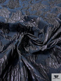 Jason Wu Italian Floral Textured Matelassé Jacquard Brocade - Navy / Black