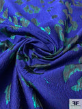 Jason Wu Italian Animal Pattern Textured Metallic Jacquard Brocade - Royal Blue / Sparkly Green / Black