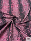 Snakeskin Pattern Metallic Brocade - Metallic Pink / Dark Grey