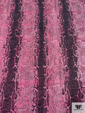 Snakeskin Pattern Metallic Brocade - Metallic Pink / Dark Grey