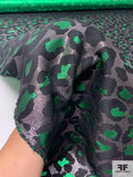 Marc Jacobs Vintage Italian Animal Pattern Metallic Brocade - Green / Black / Gunmetal