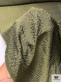 Angular Shape Pattern Lightweight Brocade - Army Green / Black