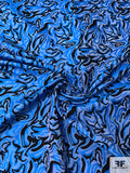 Italian Abstract Brocade - Blue / Black