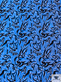Italian Abstract Brocade - Blue / Black