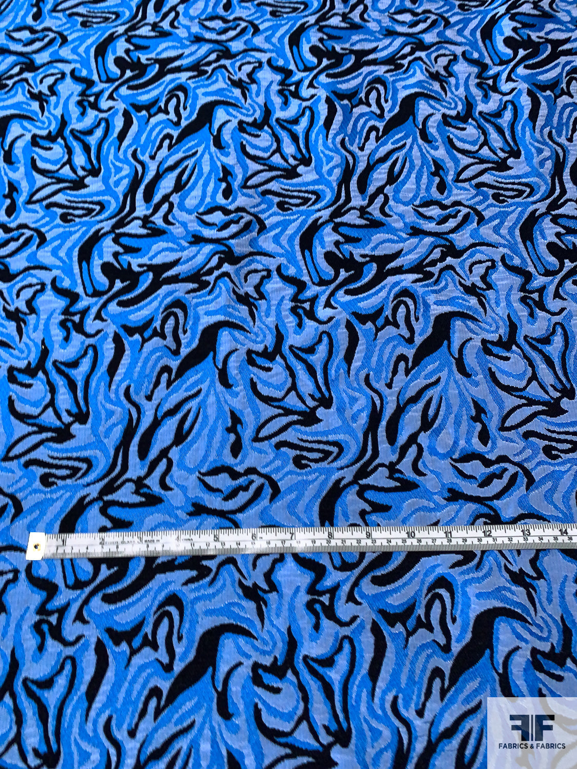 Italian Abstract Brocade - Blue / Black | FABRICS & FABRICS – Fabrics ...