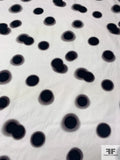 Hazy Circles Printed Stretch Cotton Poplin - Black / White