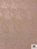 Paisley Metallic Brocade - Pink / Gold