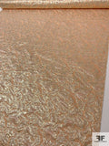 Italian Textured Cloqué 2-Ply Metallic Polyester Organza - Peachy Orange / Gold