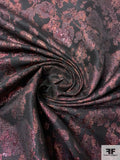 Made in Spain Metallic Floral Brocade - Metallic Dusty Pink / Black