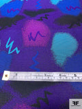 Graffiti Inspired Brocade - Purple / Turquoise / Royal Blue