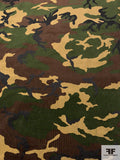 Italian Camouflage Printed Wide Wale Cotton Corduroy - Army Green / Tan / Brown