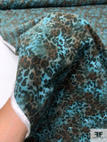 Cheetah Printed Pinwale Cotton Corduroy - Dull Turquoise / Black / Brown