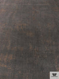 Abstract Foil Printed Stretch Pinwale Cotton Corduroy - Smoke Grey / Copper
