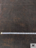 Abstract Foil Printed Stretch Pinwale Cotton Corduroy - Smoke Grey / Copper