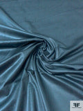 Italian Solid Stretch Pinwale Cotton Corduroy with Luster Finish - Lustrous Teal