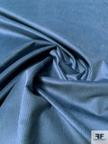 Italian Solid Stretch Pinwale Cotton Corduroy - Dusty Blue