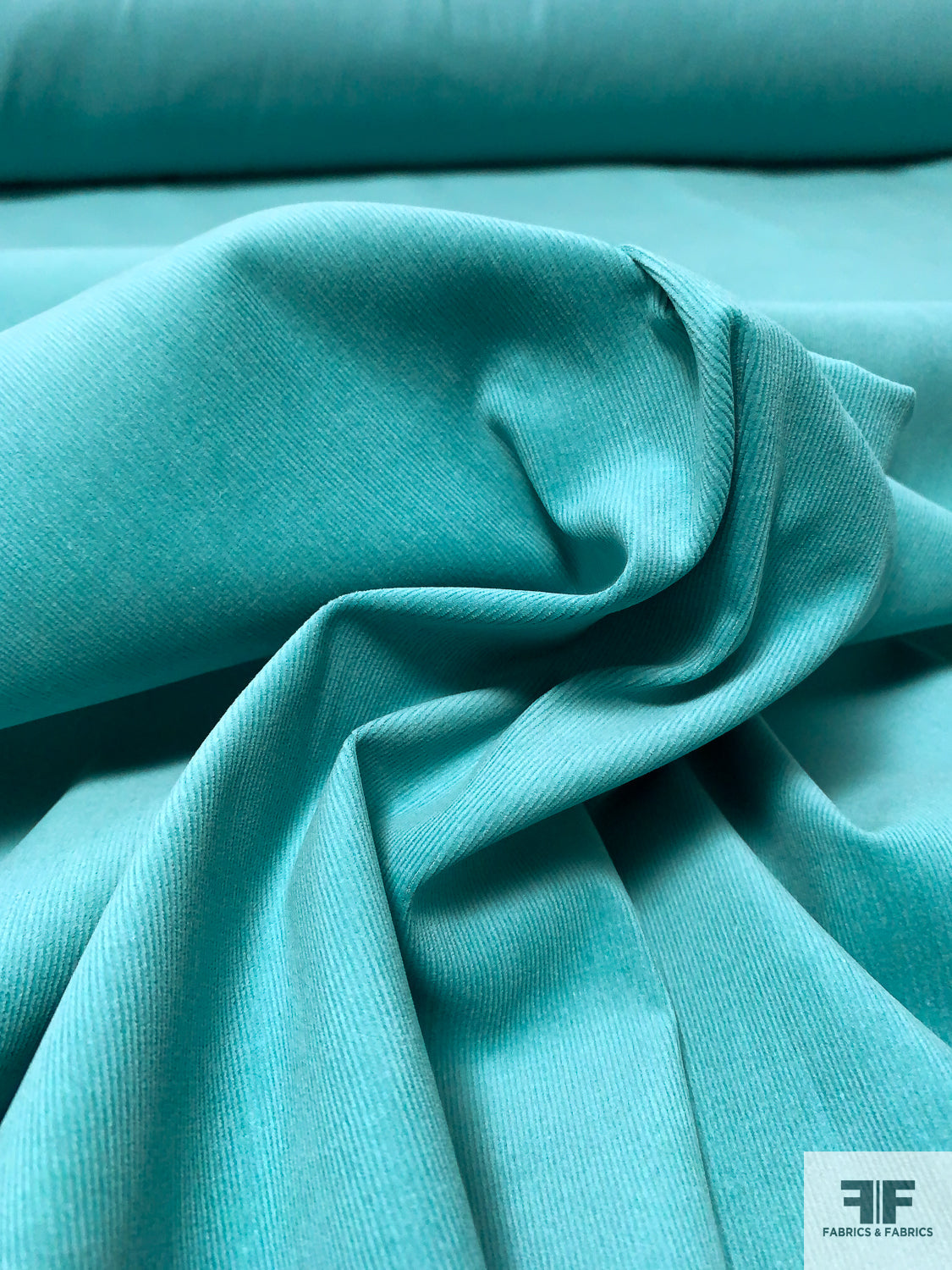 Solid Stretch Pinwale Cotton Corduroy - Soft Aquamarine