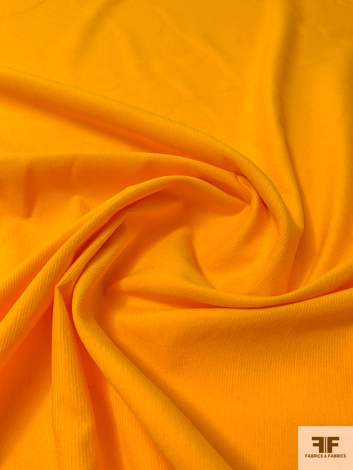 Solid Pinwale Cotton Corduroy - Yellow Orange