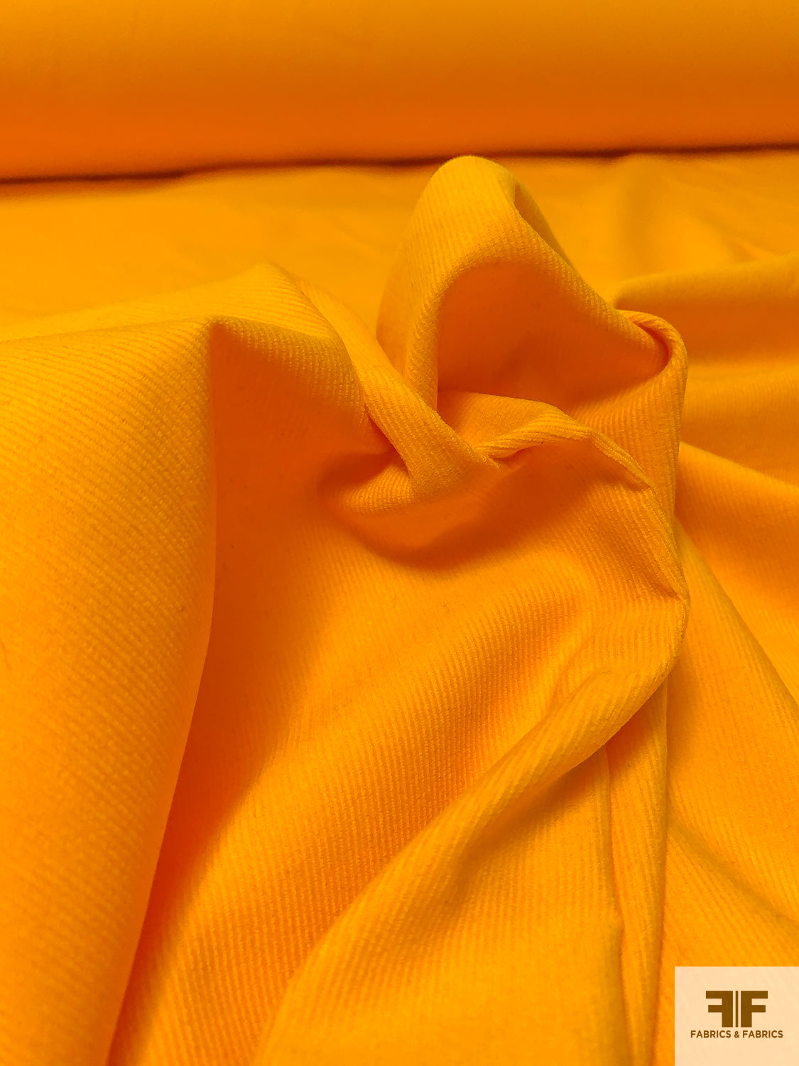 Solid Pinwale Cotton Corduroy - Yellow Orange