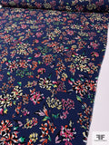 Floral Printed Rayon Crepe - Navy / Multicolor