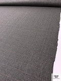 Italian Glen Plaid Flannel Wool Suiting - Black / Sand / Maroon