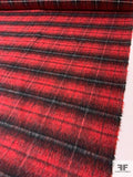 Italian Plaid Mohair-Look Jacket Weight - Red / Black / Off-White