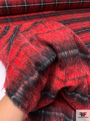 Plaid 2 PIAZZE Lana Vergine MADE in ITALY Mohair MARRONE