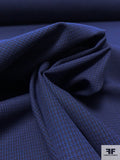 Italian Micro Check Cotton Suiting - Navy Blue / Black