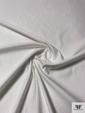 Italian Circle Pattern Stretch Cotton Pique - White
