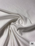 Italian Circle Pattern Stretch Cotton Pique - White