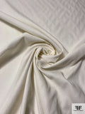Italian Pique-Weave Cotton Brocade with Slight Sheen - Off-White