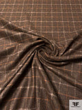 Italian Plaid Virgin Wool Jacket Weight Suiting - Brown / Rust / Light Grey