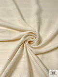 Italian Textured Cotton Blend Jacket Weight Tweed - Ivory / Bone