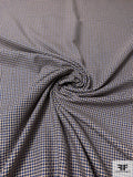 Italian Basketweave Look Yarn-Dyed Cotton Suiting - Navy / Blue / Tan