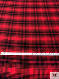 Italian Vintage Ralph Lauren Plaid Brushed Wool Flannel Jacket Weight - Red / Black