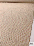 Italian Loose Woven Cotton Blend Suiting with Nubs - Tan / Sand / Pink / Orange