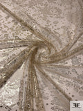 Italian Abstract Foil Printed Fine Tulle - Gold / Champagne